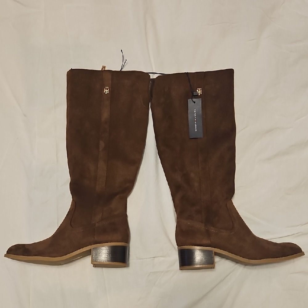 Tommy Hilfiger Dark Brown Suede Knee Boots